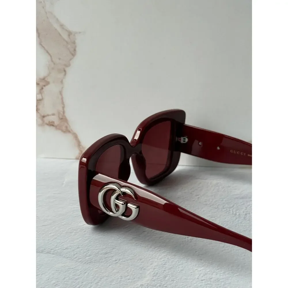 NEW Gucci GG1975S Burgundy Marmont Squared Sunglasses